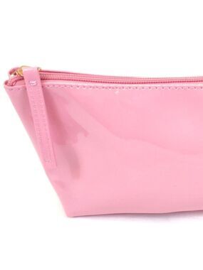2- Bubble gum pink patent vegan Leather Travel Makeup Cosmetic Carry on bags NEW
